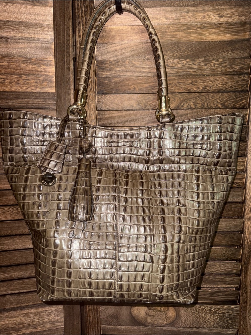 Brahmin Asher Croc-Embossed Leather Tote